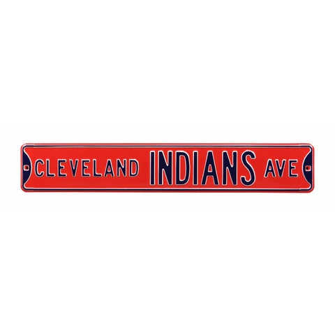 Cleveland Indians - INDIANS AVE - Embossed Steel Street Sign