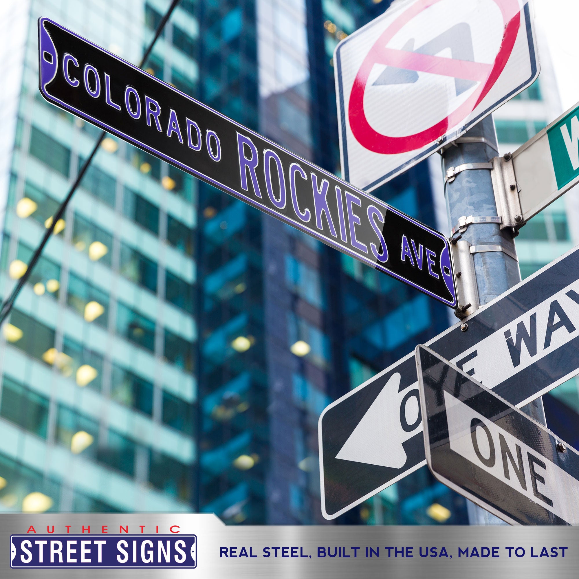 Colorado Rockies - ROCKIES AVE - Embossed Steel Street Sign