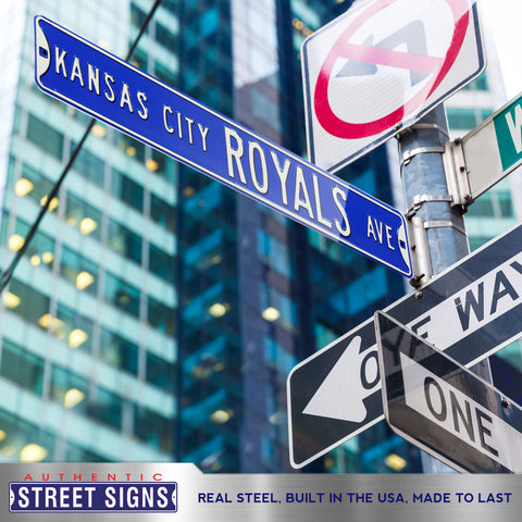 Kansas City Royals - ROYALS AVE - Embossed Steel Street Sign