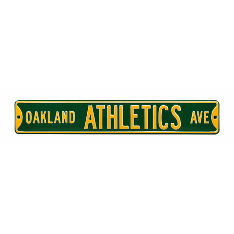 Oakland Athletics - ATHLETICS AVE - Embossed Steel Street Sign