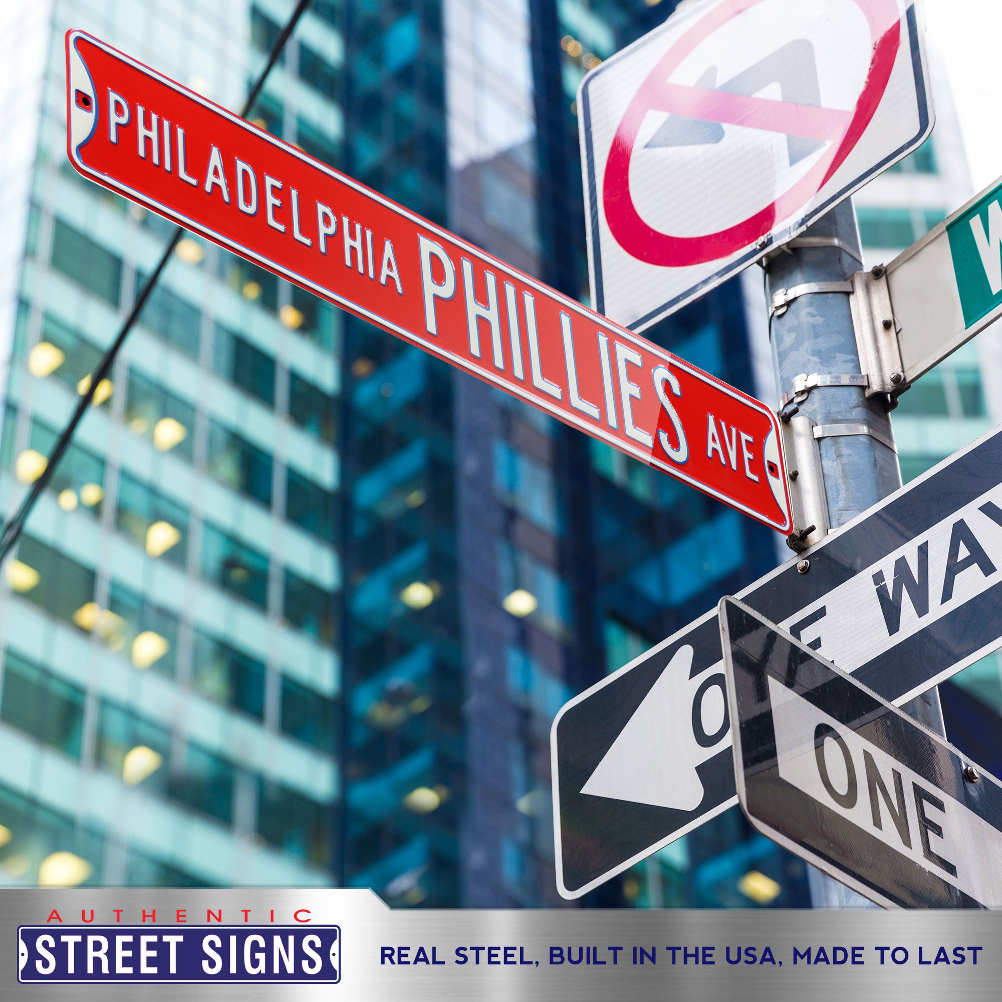 Philadelphia Phillies - PHILLIES AVE - Embossed Steel Street Sign