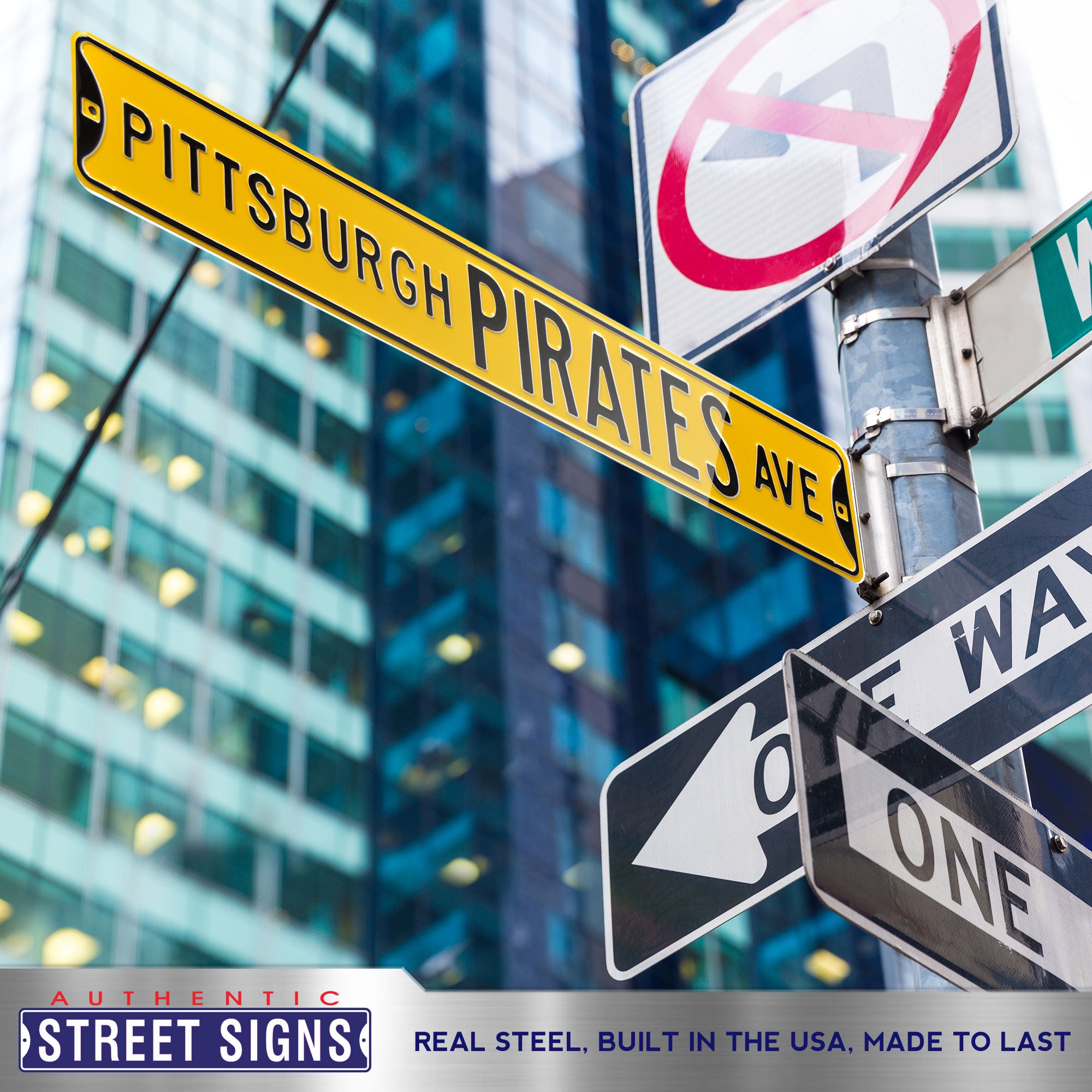 Pittsburgh Pirates - PITTSBURGH PIRATES AVE - Embossed Steel Street Sign