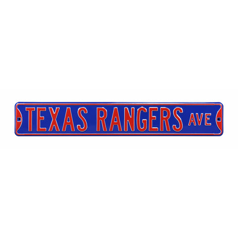 Texas Rangers - TEXAS RANGERS AVE - Embossed Steel Street Sign