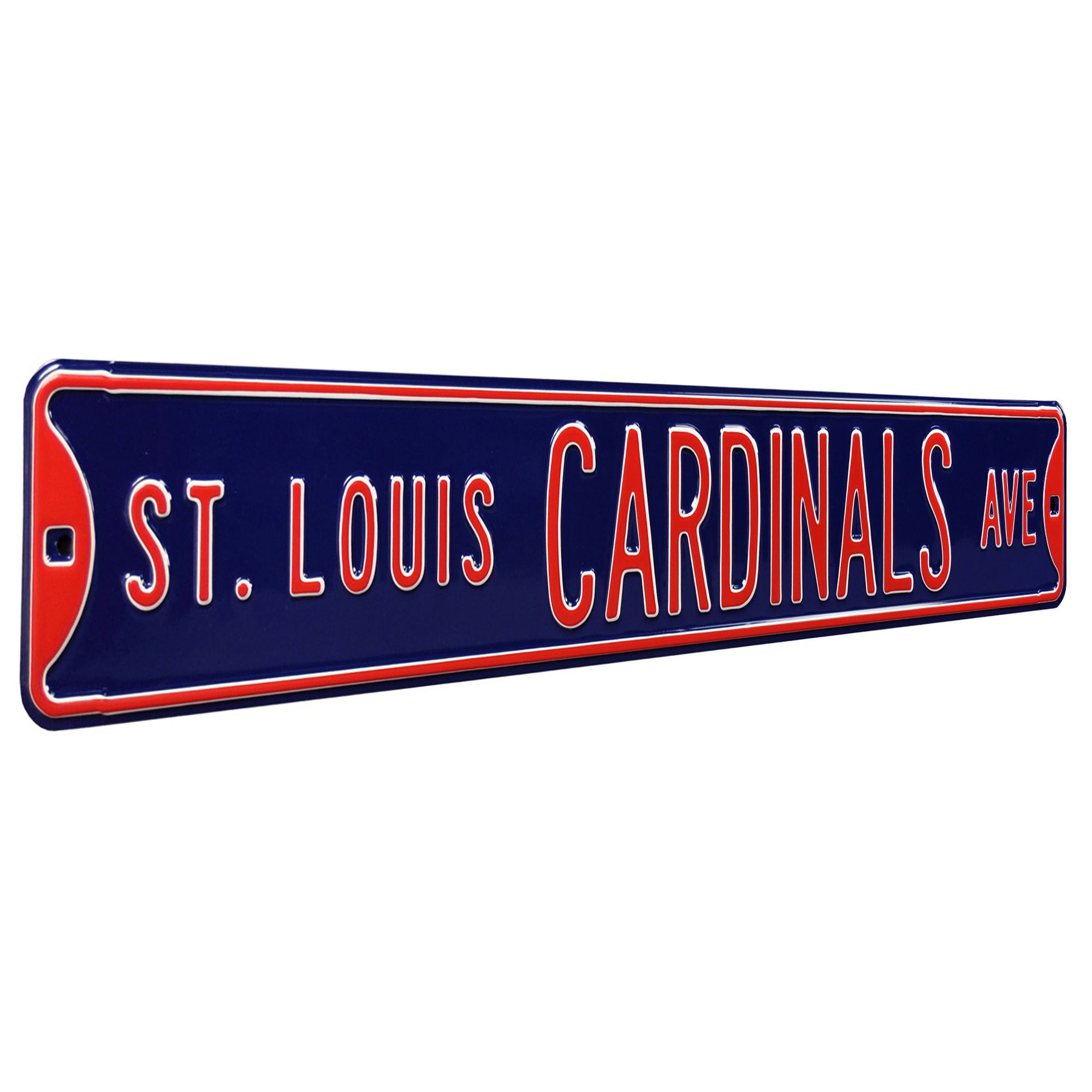 St. Louis Cardinals - CARDINALS AVE - Navy Embossed Steel Street Sign