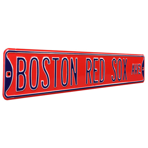 Boston Red Sox - BOSTON RED SOX AVE - Red Embossed Steel Street Sign