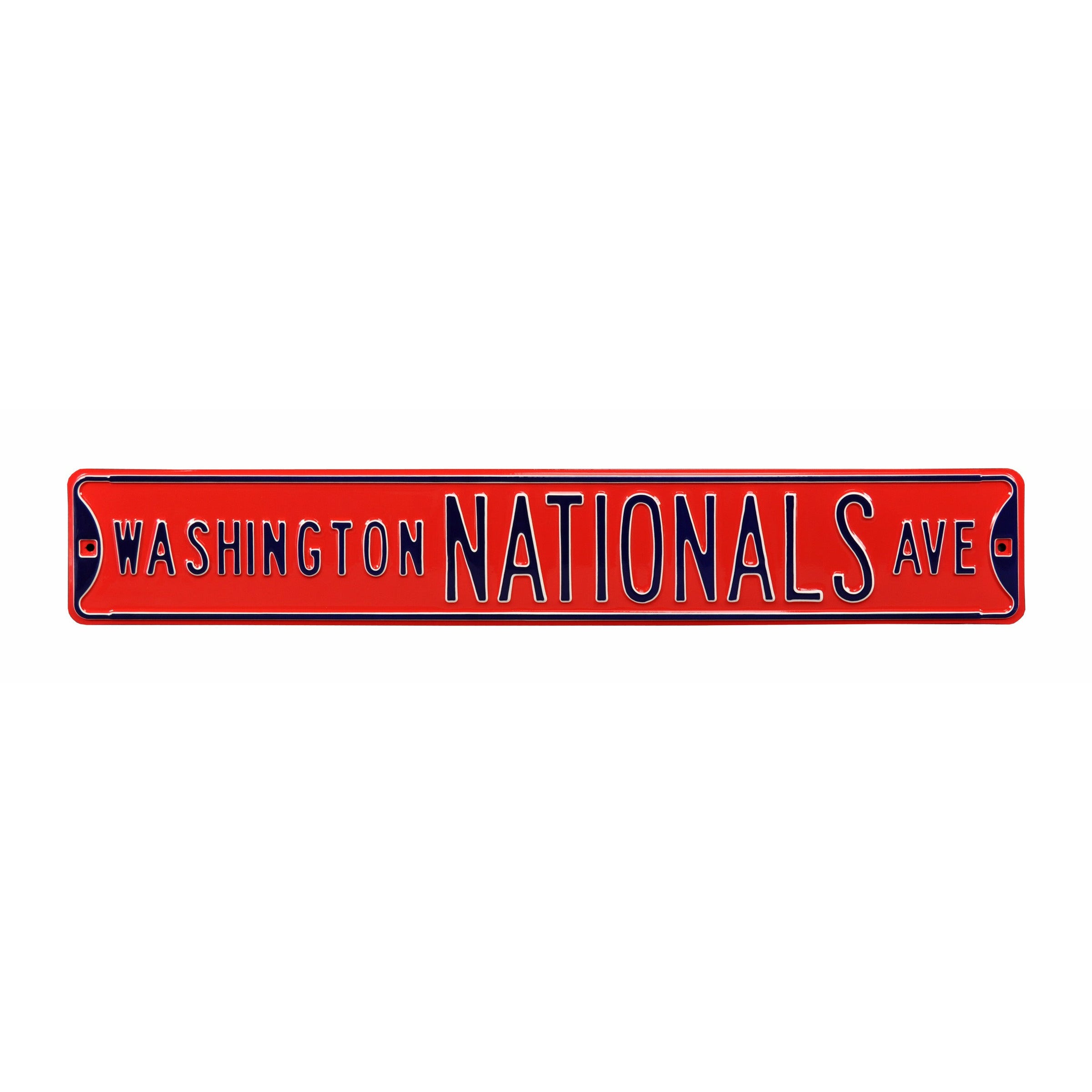 Washington Nationals - NATIONALS AVE - Red Embossed Steel Street Sign