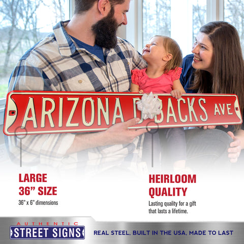 Arizona Diamondbacks - ARIZONA D-BACKS AVE - Embossed Steel Street Sign