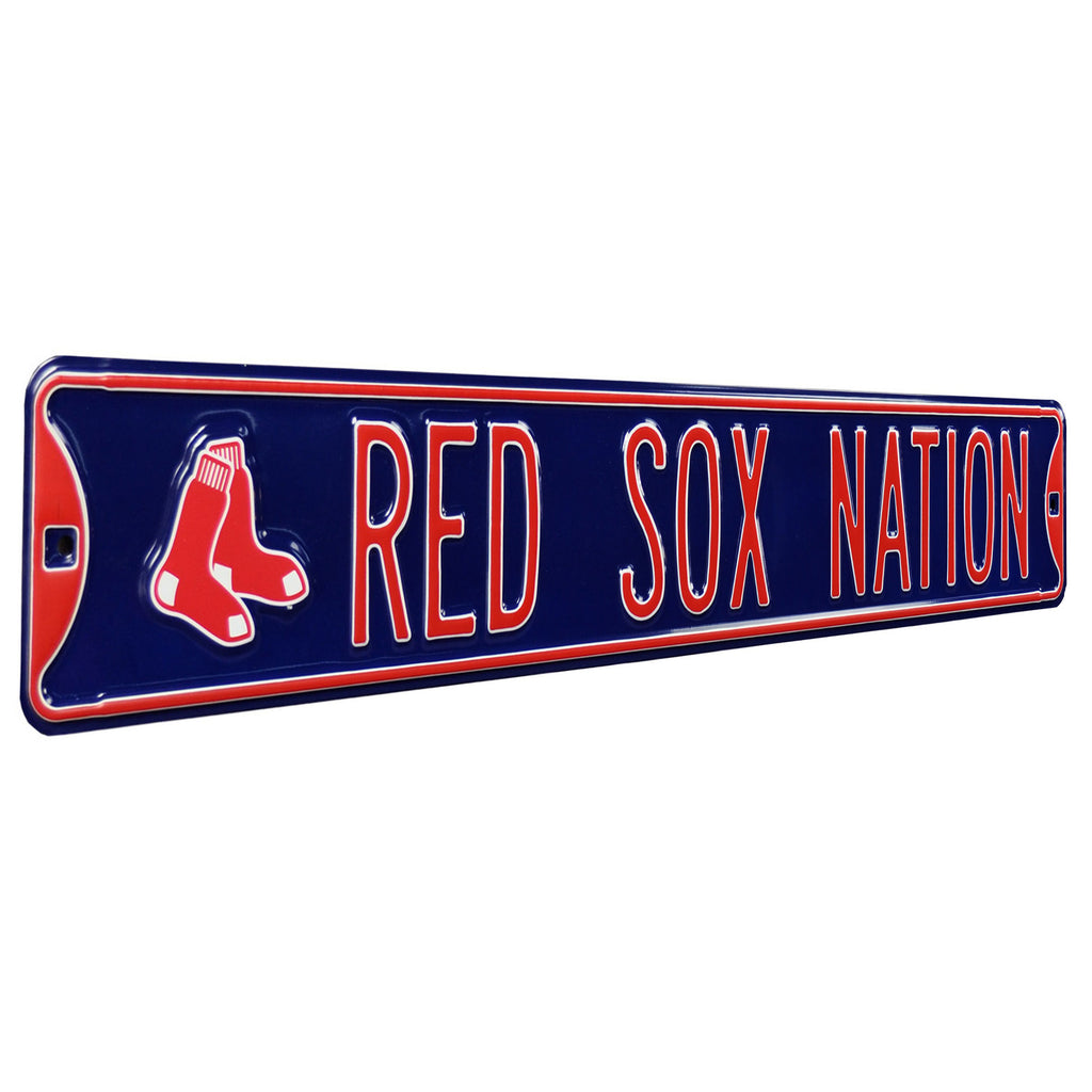 Boston Red Sox - RED SOX NATION Logo - Embossed Steel Street Sign