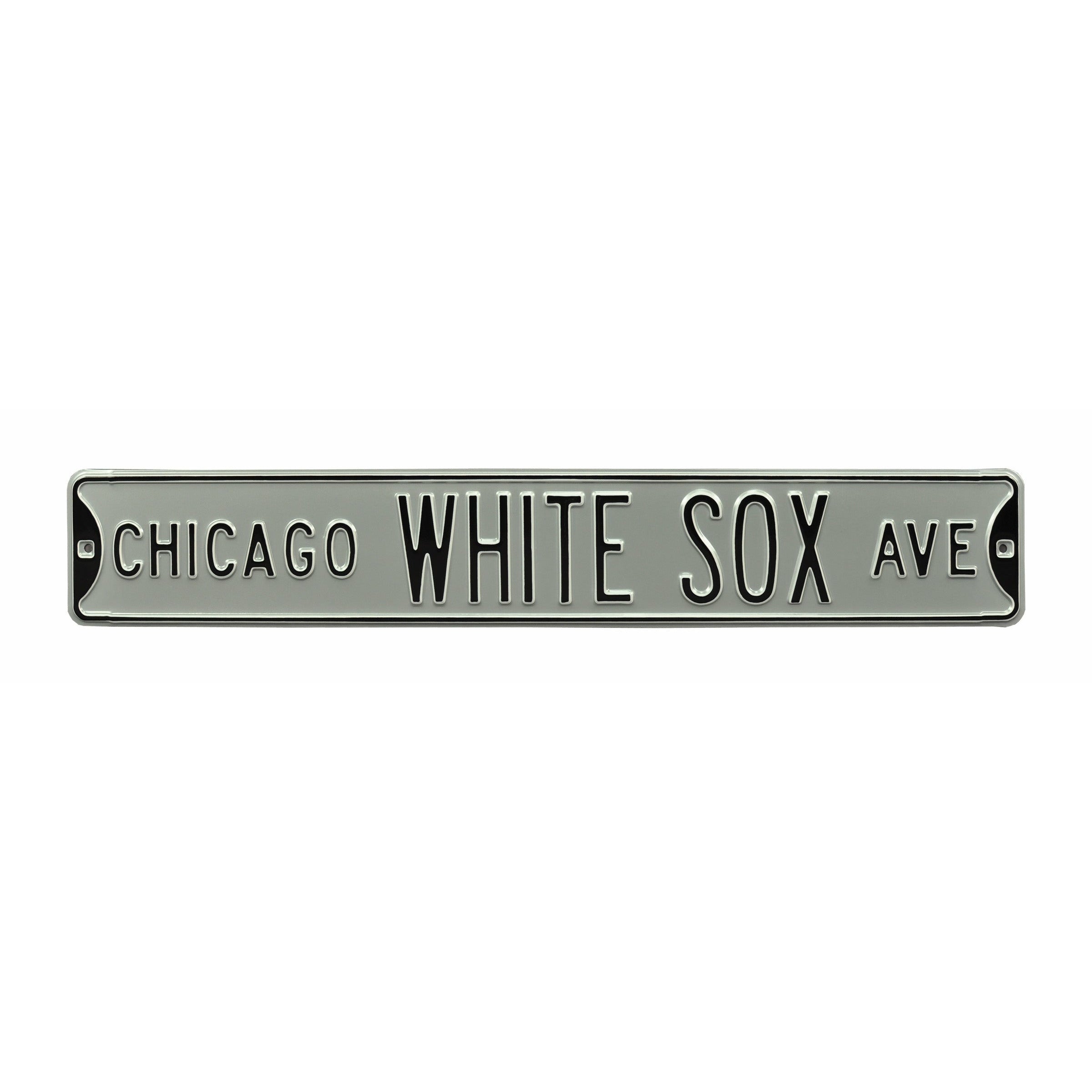 Chicago White Sox - WHITE SOX AVE - Silver Embossed Steel Street Sign