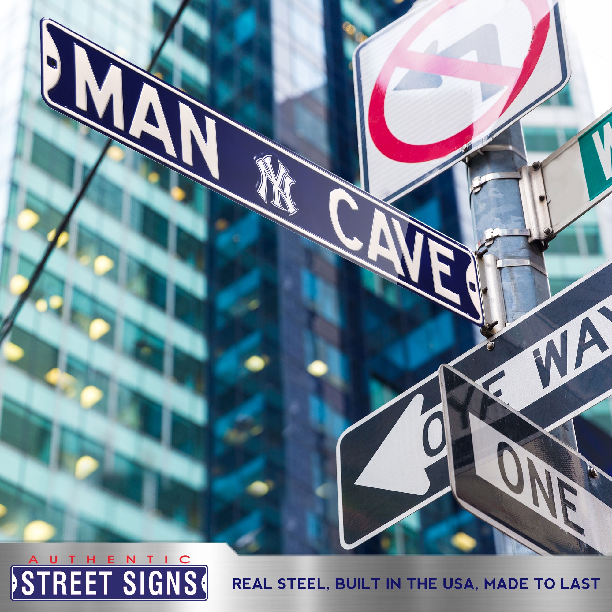 New York Yankees - MAN CAVE - Embossed Steel Street Sign