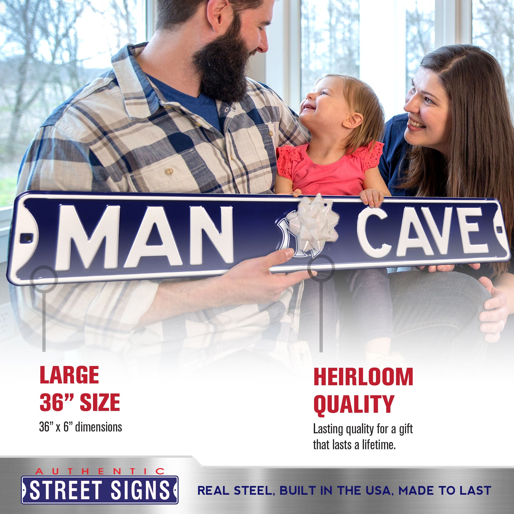 New York Yankees - MAN CAVE - Embossed Steel Street Sign