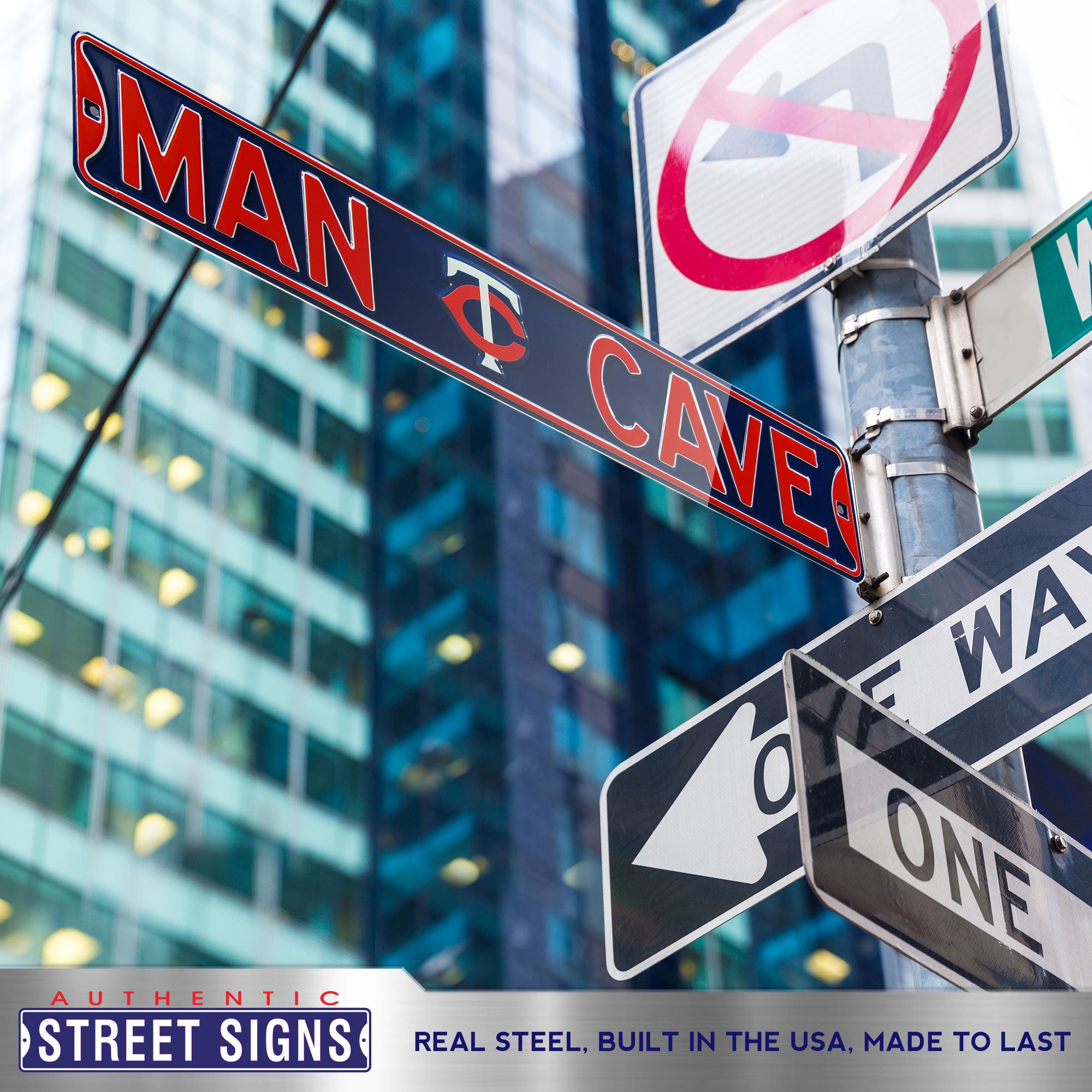 Minnesota Twins - MAN CAVE - Embossed Steel Street Sign