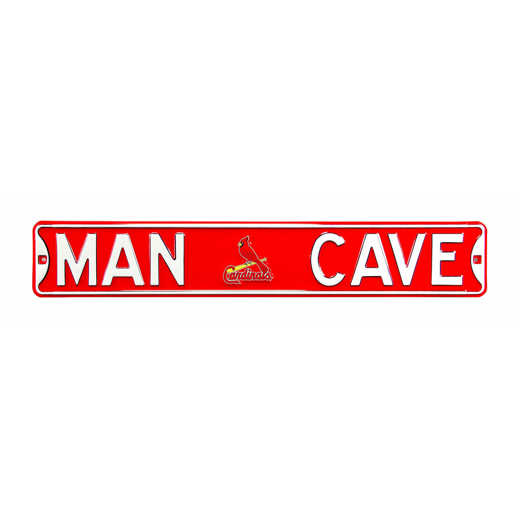 St. Louis Cardinals - MAN CAVE - Embossed Steel Street Sign