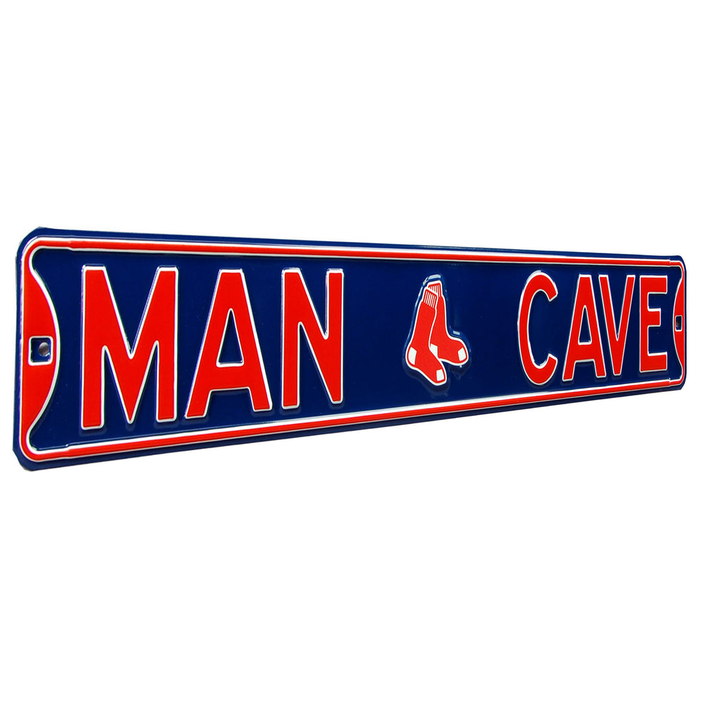 Boston Red Sox - MAN CAVE - Embossed Steel Street Sign