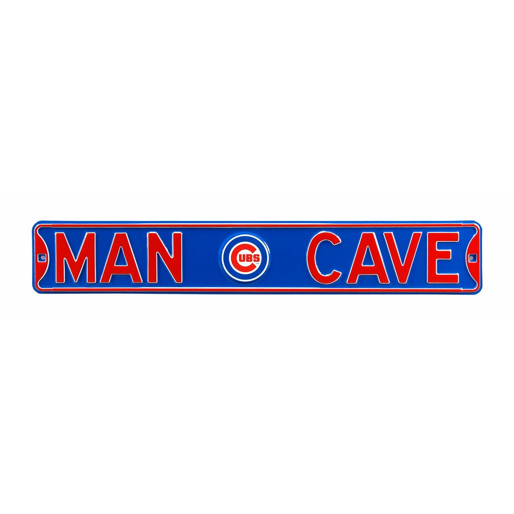 Chicago Cubs - MAN CAVE - Embossed Steel Street Sign