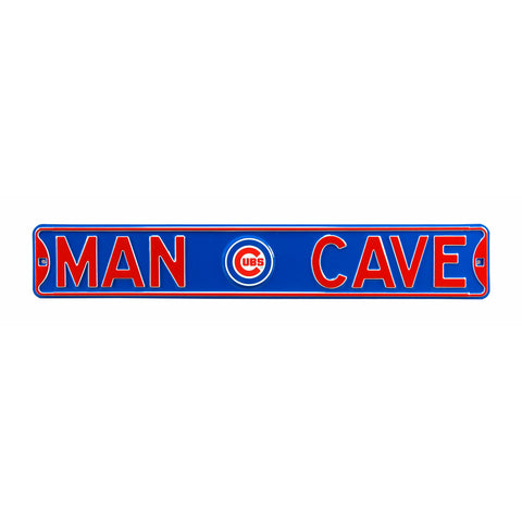 Chicago Cubs - MAN CAVE - Embossed Steel Street Sign
