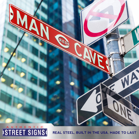 Cincinnati Reds - MAN CAVE - Embossed Steel Street Sign