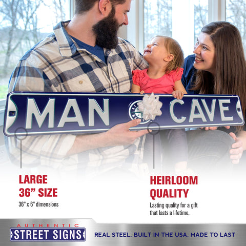 Seattle Mariners - MAN CAVE - Embossed Steel Street Sign