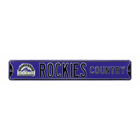Colorado Rockies - ROCKIES COUNTRY - Embossed Steel Street Sign