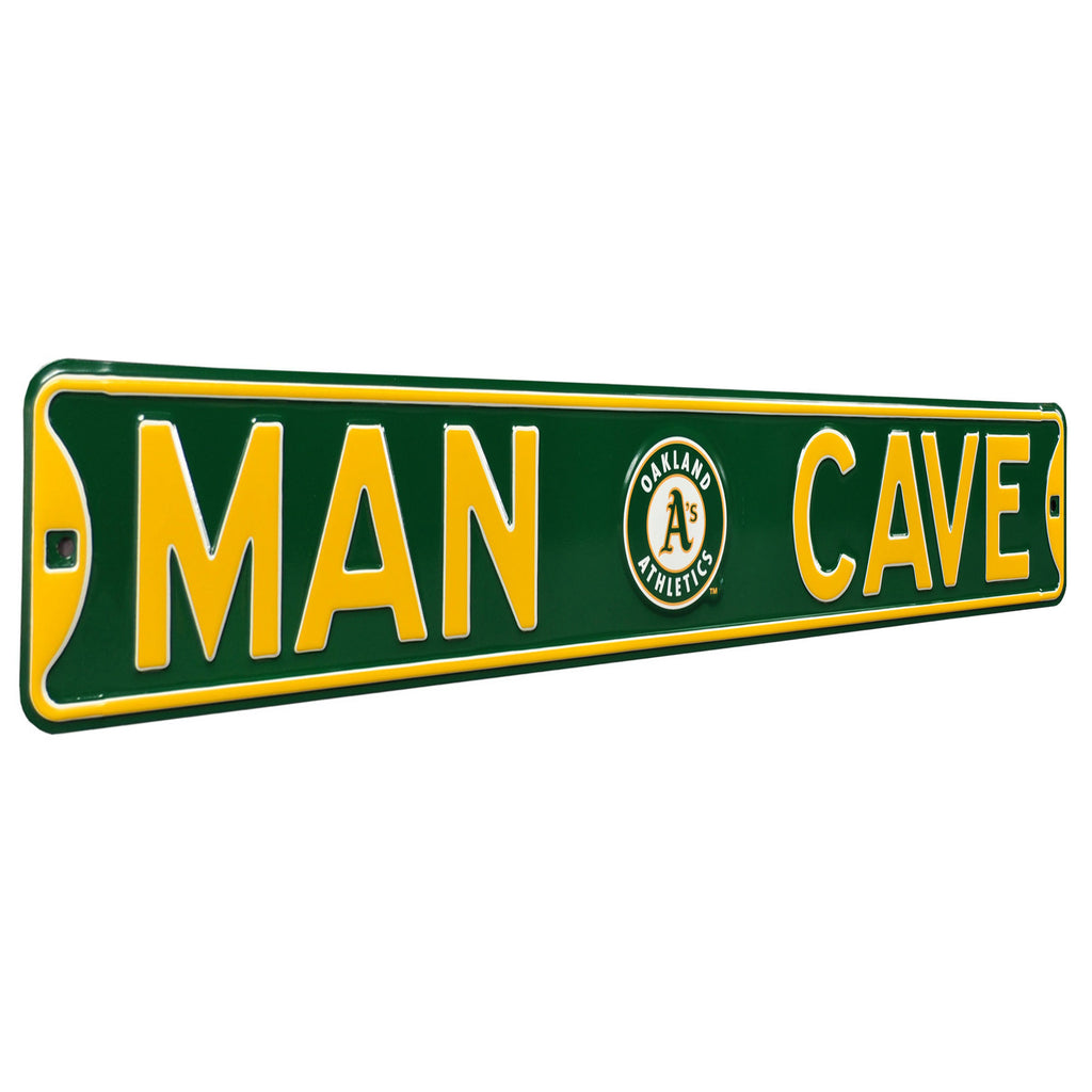 Oakland Athletics - MAN CAVE - Embossed Steel Street Sign