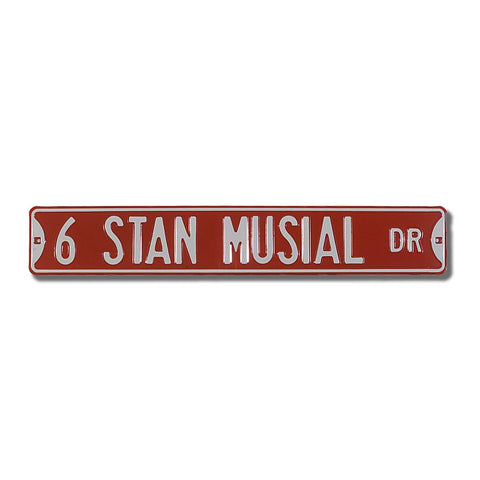 St. Louis Cardinals - 6 STAN MUSIAL DR - Embossed Steel Street Sign