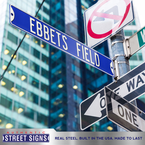 Brooklyn Dodgers - EBBETS FIELD - Embossed Steel Street Sign