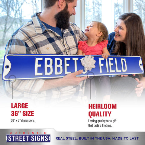 Brooklyn Dodgers - EBBETS FIELD - Embossed Steel Street Sign