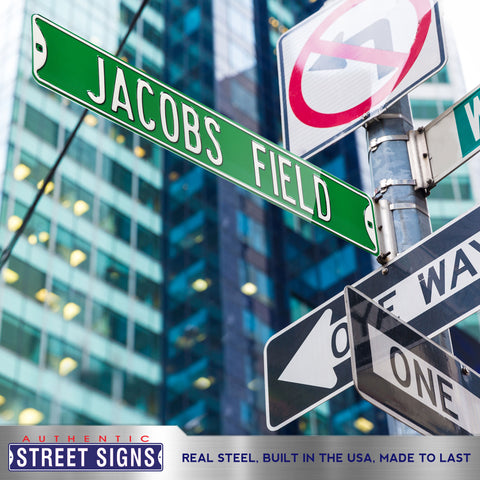 Cleveland Indians - JACOBS FIELD - Embossed Steel Street Sign