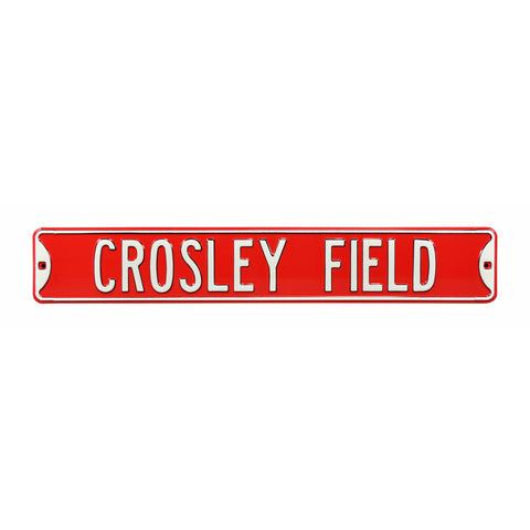 Cincinnati Reds - CROSLEY FIELD - Embossed Steel Street Sign