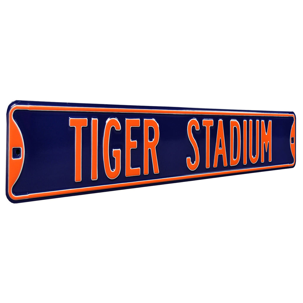 Detroit Tigers - TIGER STADIUM - Embossed Steel Street Sign