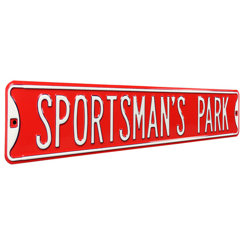 St. Louis Cardinals - SPORTSMAN'S PARK - Embossed Steel Street Sign