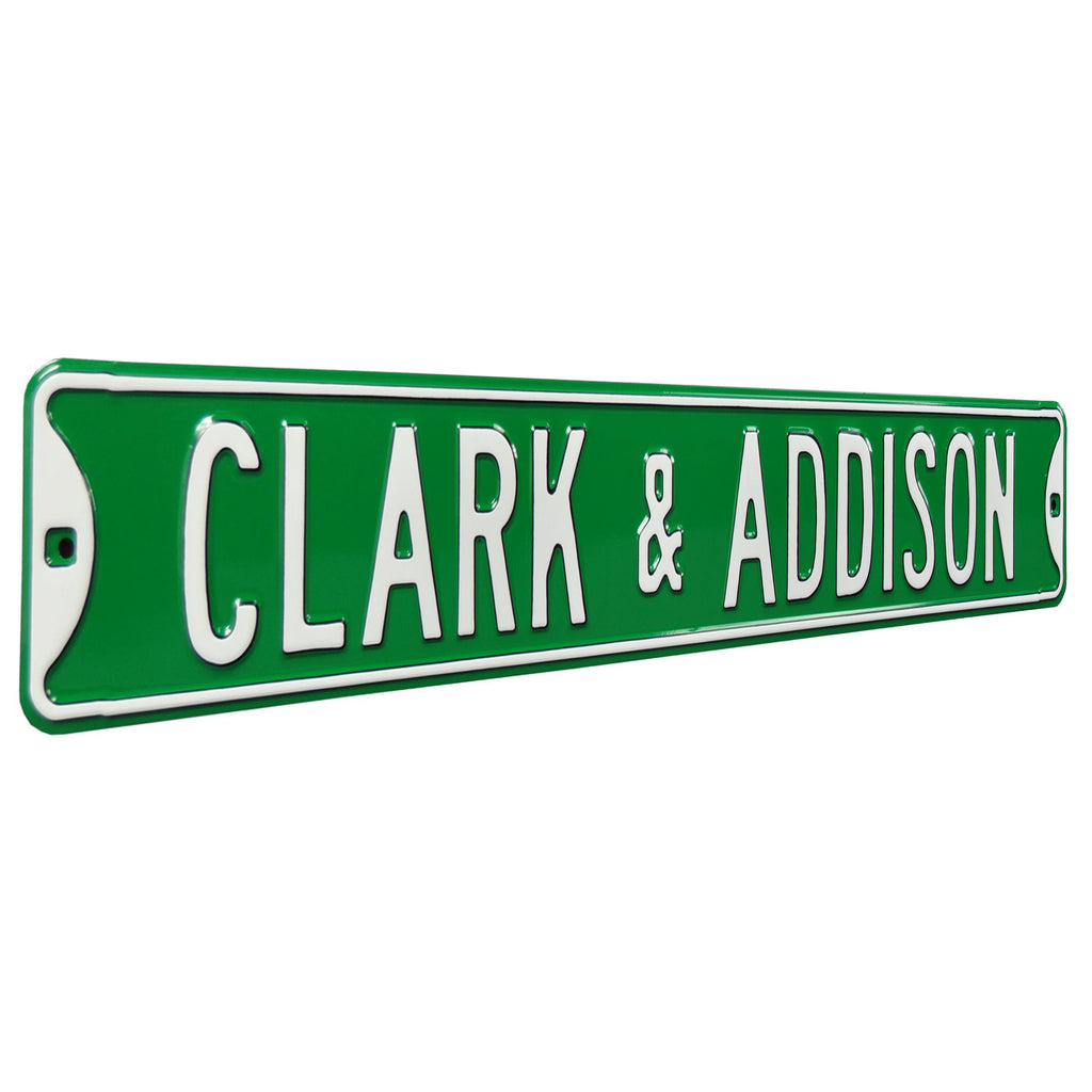Chicago Cubs - CLARK & ADDISON - Embossed Steel Street Sign