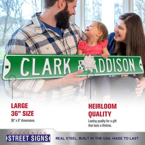 Chicago Cubs - CLARK & ADDISON - Embossed Steel Street Sign