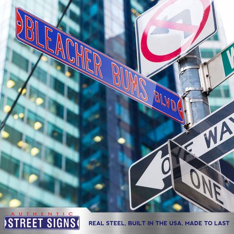 Chicago Cubs - BLEACHER BUMS - Embossed Steel Street Sign