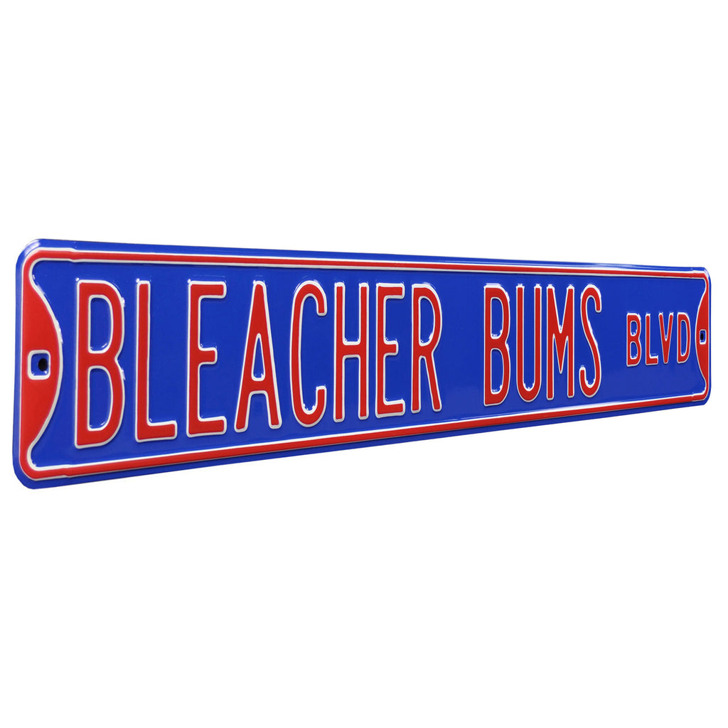 Chicago Cubs - BLEACHER BUMS - Embossed Steel Street Sign