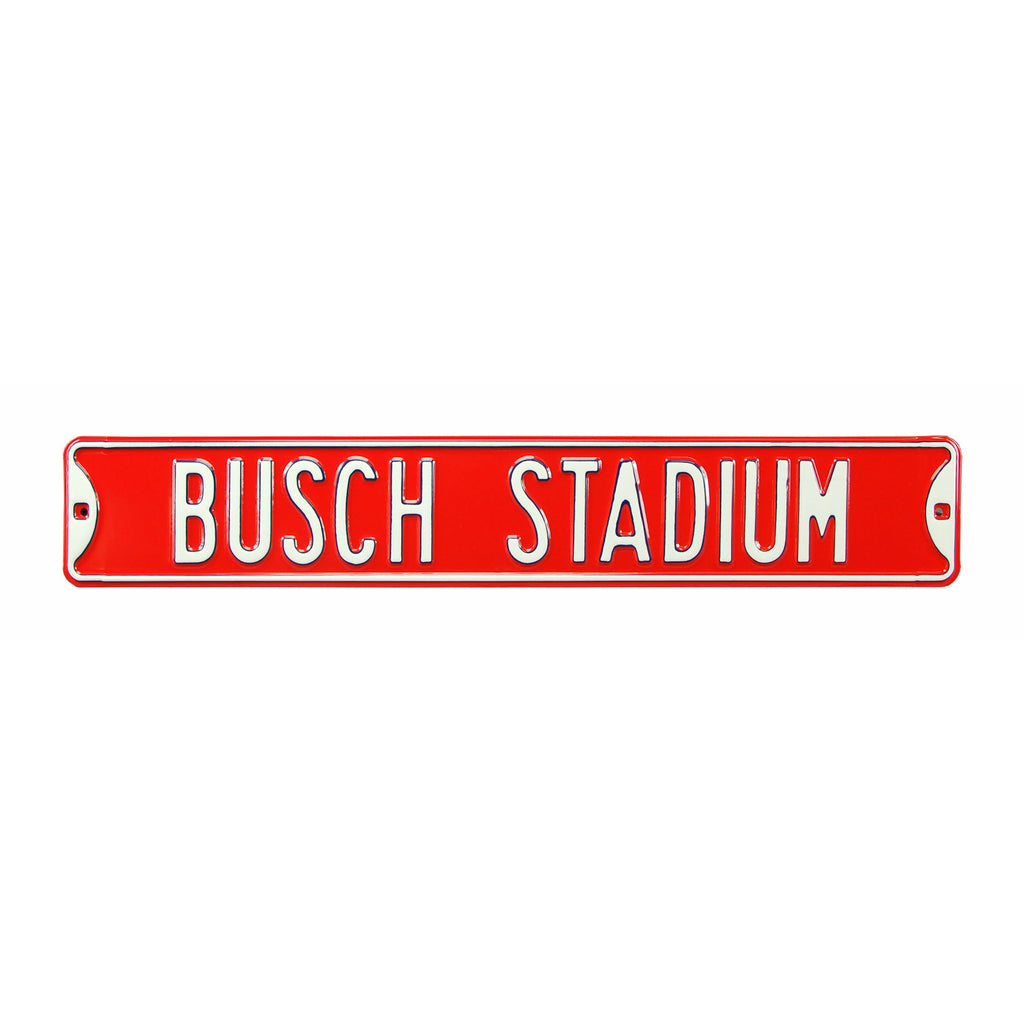 St. Louis Cardinals - BUSCH STADIUM - Embossed Steel Street Sign