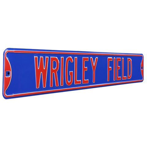 Chicago Cubs - WRIGLEY FIELD - Blue Embossed Steel Street Sign