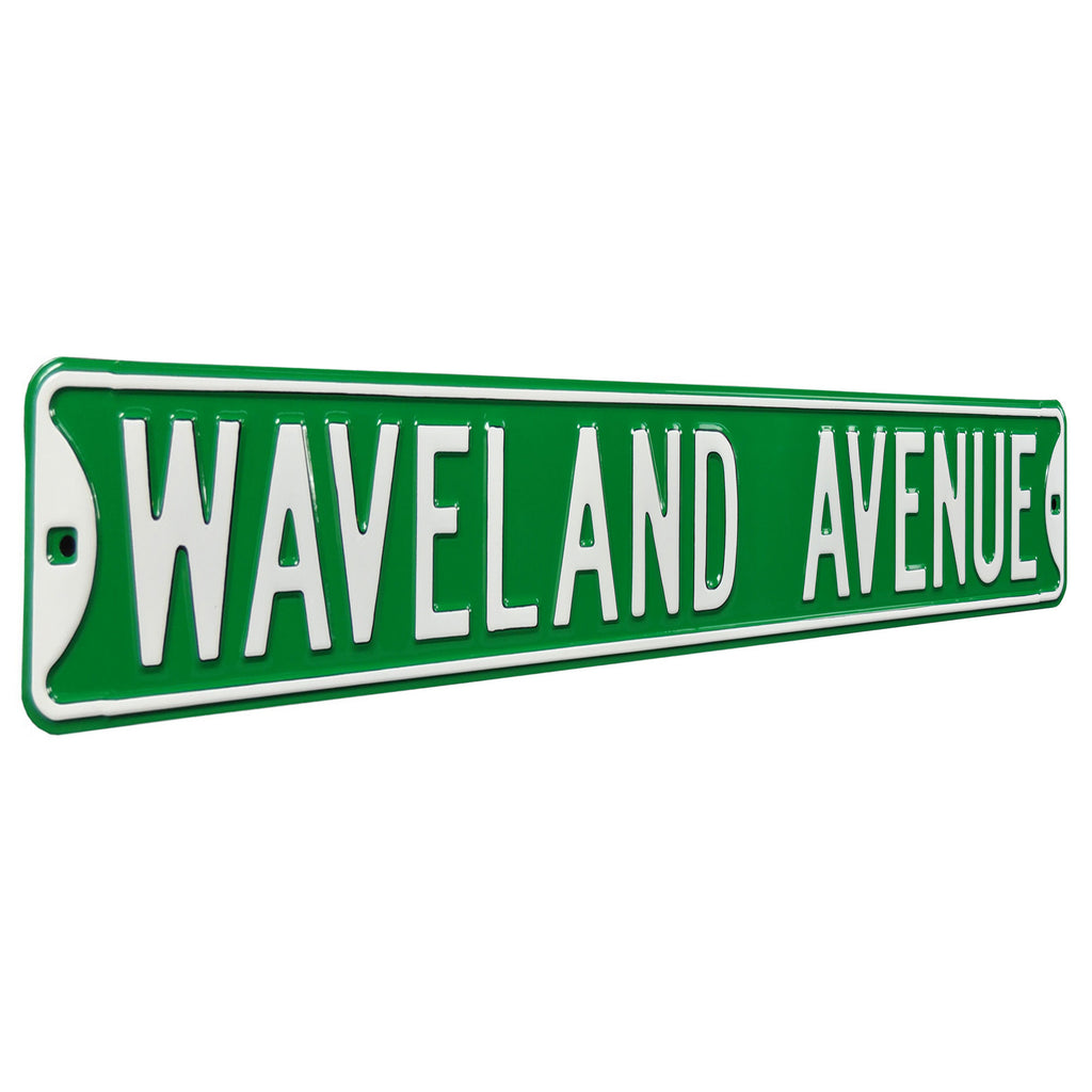 Chicago Cubs - WAVELAND AVE - Embossed Steel Street Sign