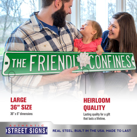 Chicago Cubs - THE FRIENDLY CONFINES - Embossed Steel Street Sign