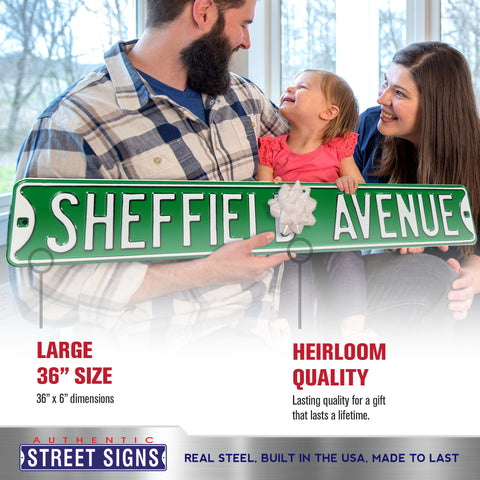 Chicago Cubs - SHEFFIELD AVENUE - Embossed Steel Street Sign
