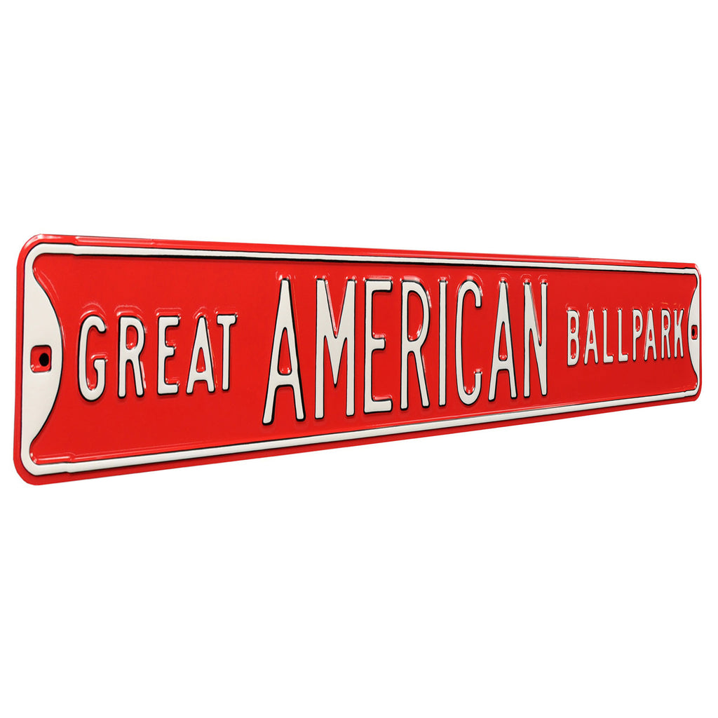 Cincinnati Reds - GREAT AMERICAN BALLPARK - Embossed Steel Street Sign