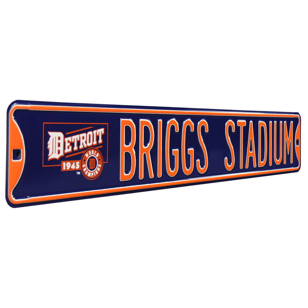 Detroit Tigers - BRIGGS STADIUM - Embossed Steel Street Sign