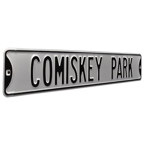 Chicago White Sox - COMISKEY PARK - Silver Embossed Steel Street Sign