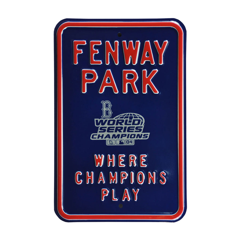 Boston Red Sox - WORLD SERIES - Embossed Steel Parking Sign
