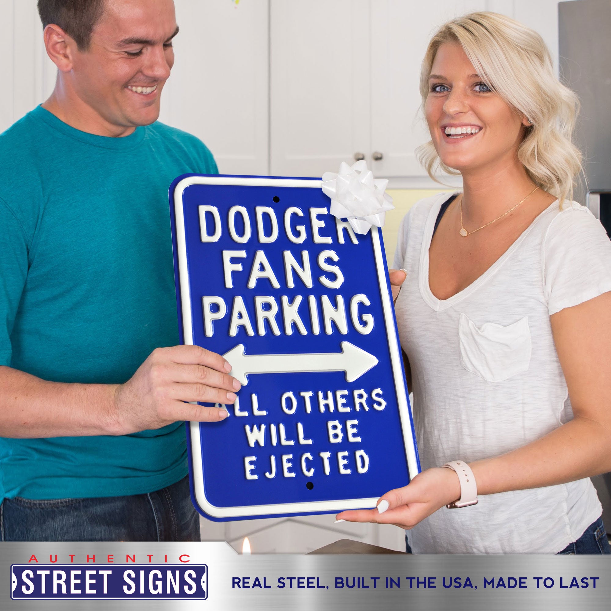 Los Angeles Dodgers - ALL OTHER FANS EJECTED - Embossed Steel Parking Sign