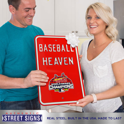 St. Louis Cardinals - BASEBALL HEAVEN - Embossed Steel Parking Sign