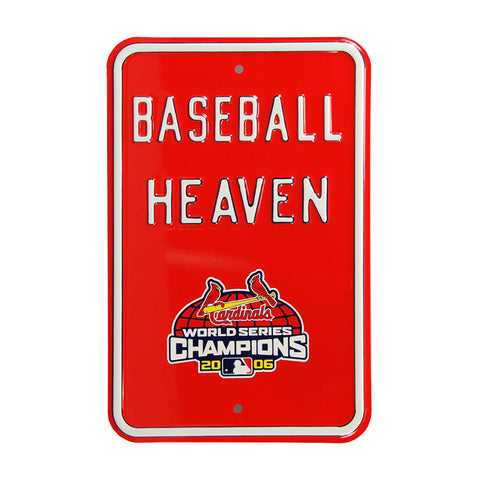 St. Louis Cardinals - BASEBALL HEAVEN - Embossed Steel Parking Sign
