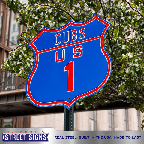 Chicago Cubs - US-1 - Embossed Steel Route Sign