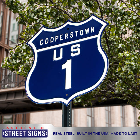 New York Yankees - COOPERSTOWN US-1 - Embossed Steel Route Sign