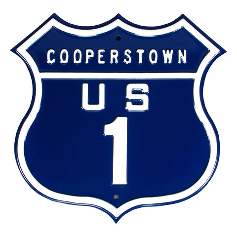 New York Yankees - COOPERSTOWN US-1 - Embossed Steel Route Sign